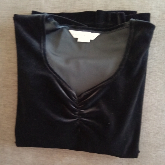 Bianca Nygard Black Stretch Velvet Top M/L - Picture 3 of 5